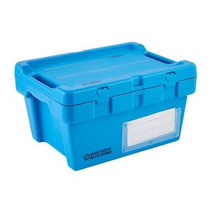 Niebieskie pojemniki transportowe